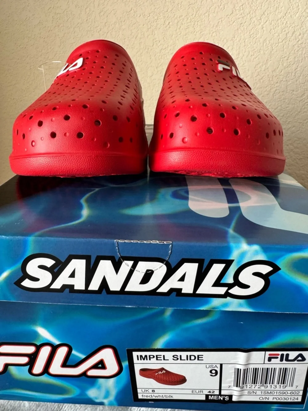 Fila Red Impel Slip-On Perforated Slide/Clog
